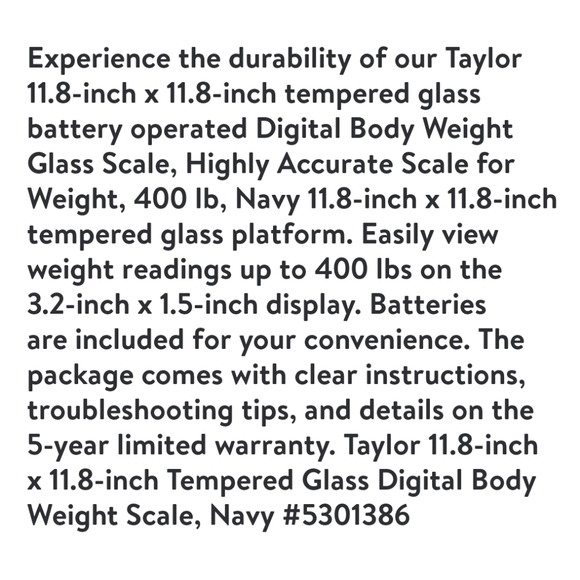 🆕Taylor Tempered Glass Battery Operated Digital Body Weight Scale - Picture 11 of 16